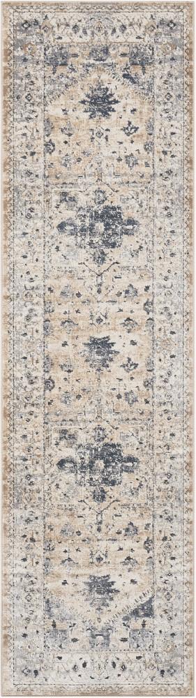 Kathy Ireland Home - Malta MAI02 Beige and Blue 22in x 77in Hallway Rug - MAI02-99446361059 - CLOSEOUT veiw 1