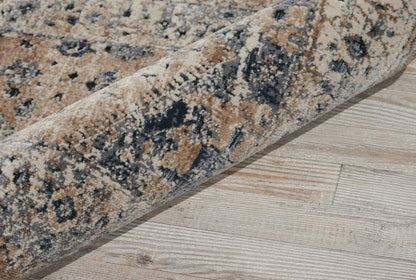 Kathy Ireland Home - Malta MAI02 Beige and Blue 22in x 77in Hallway Rug - MAI02-99446361059 - CLOSEOUT veiw 2
