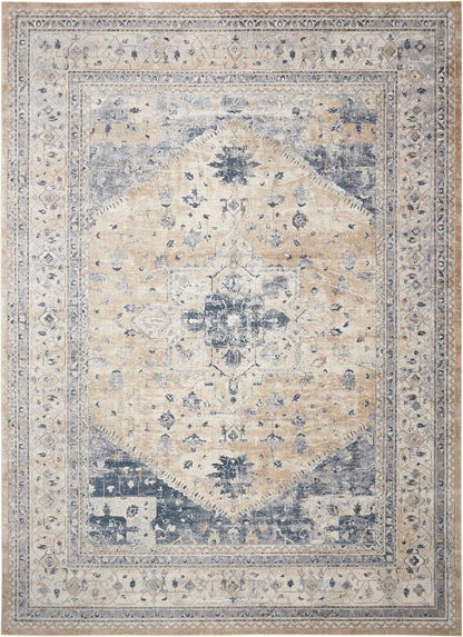 Kathy Ireland Home - Malta MAI02 Beige and Blue 311in x 57in Area Rug - MAI02-99446361073 - CLOSEOUT veiw 1