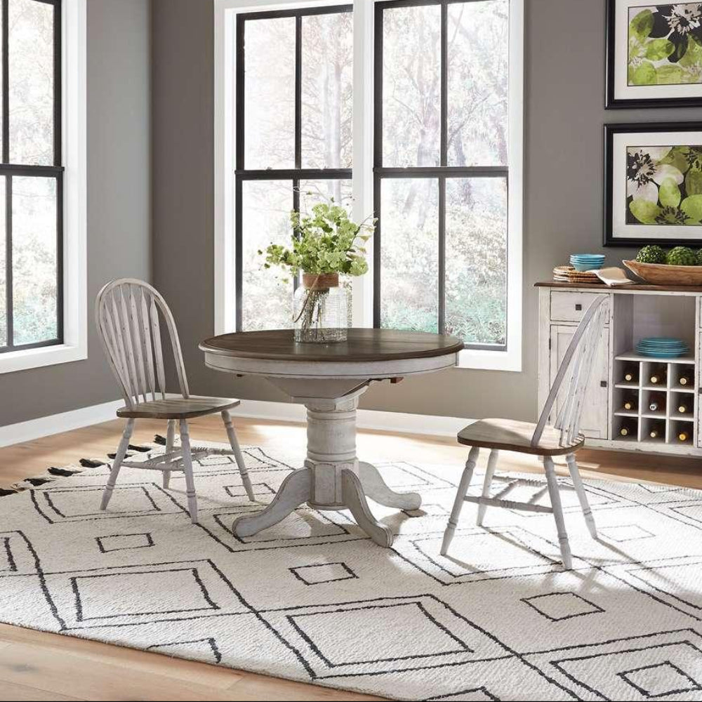 Liberty Furniture - Carolina Crossing 3 Piece Pedestal Table Set  - 186W-CD-3PDS veiw 1