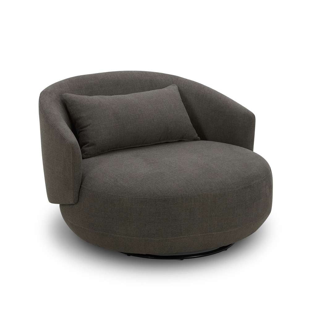 Liberty Furniture - Haley Uph Swivel Cuddler Chair Charcoal - 708-ACH15-GY veiw 3