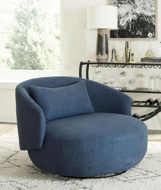Liberty Furniture - Haley Uph Swivel Cuddler Chair Midnight - 708-ACH15-N veiw 1