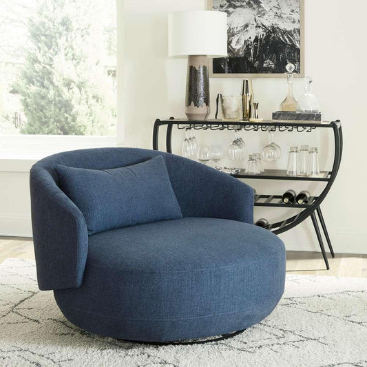 Liberty Furniture - Haley Uph Swivel Cuddler Chair Midnight - 708-ACH15-N veiw 2