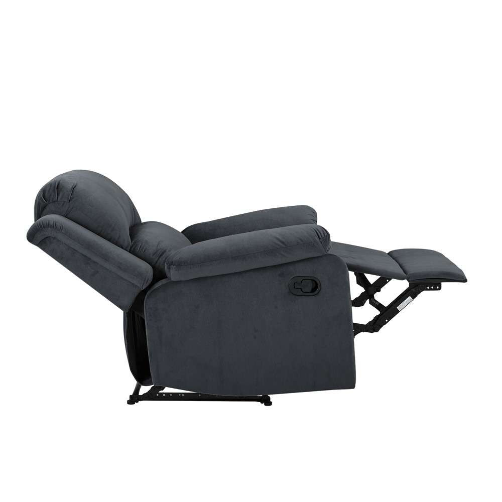Lifestyle Solutions - Relax A Lounger Dawson Faux Leather Manual Recliner, Slate Grey - RC-DBYM2616 veiw 4