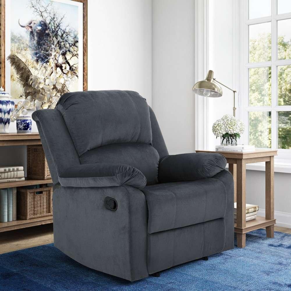 Lifestyle Solutions - Relax A Lounger Dawson Faux Leather Manual Recliner, Slate Grey - RC-DBYM2616 veiw 6