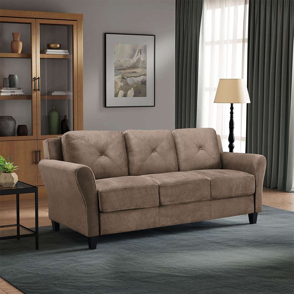 Lifestyle Solutions - Highland Sofa with Rolled Arms, Brown  - CCHRFKS3M26BRRA veiw 5