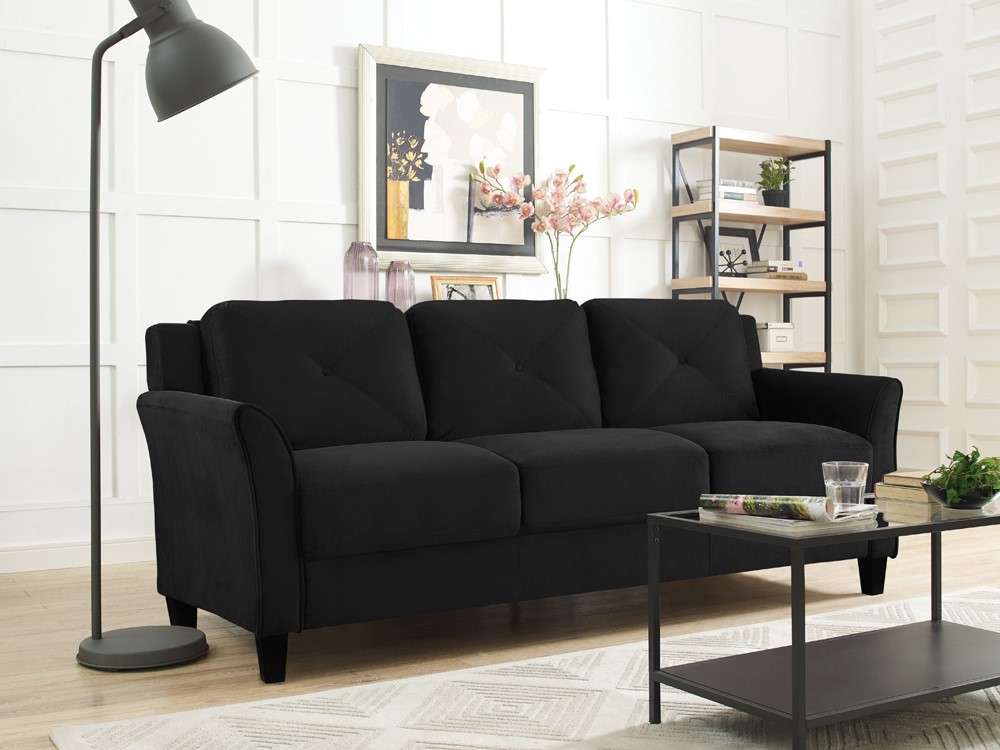 Lifestyle Solutions - Highland Sofa with Curved Arms, Black  - CCHRFKS3M26BKVA veiw 3
