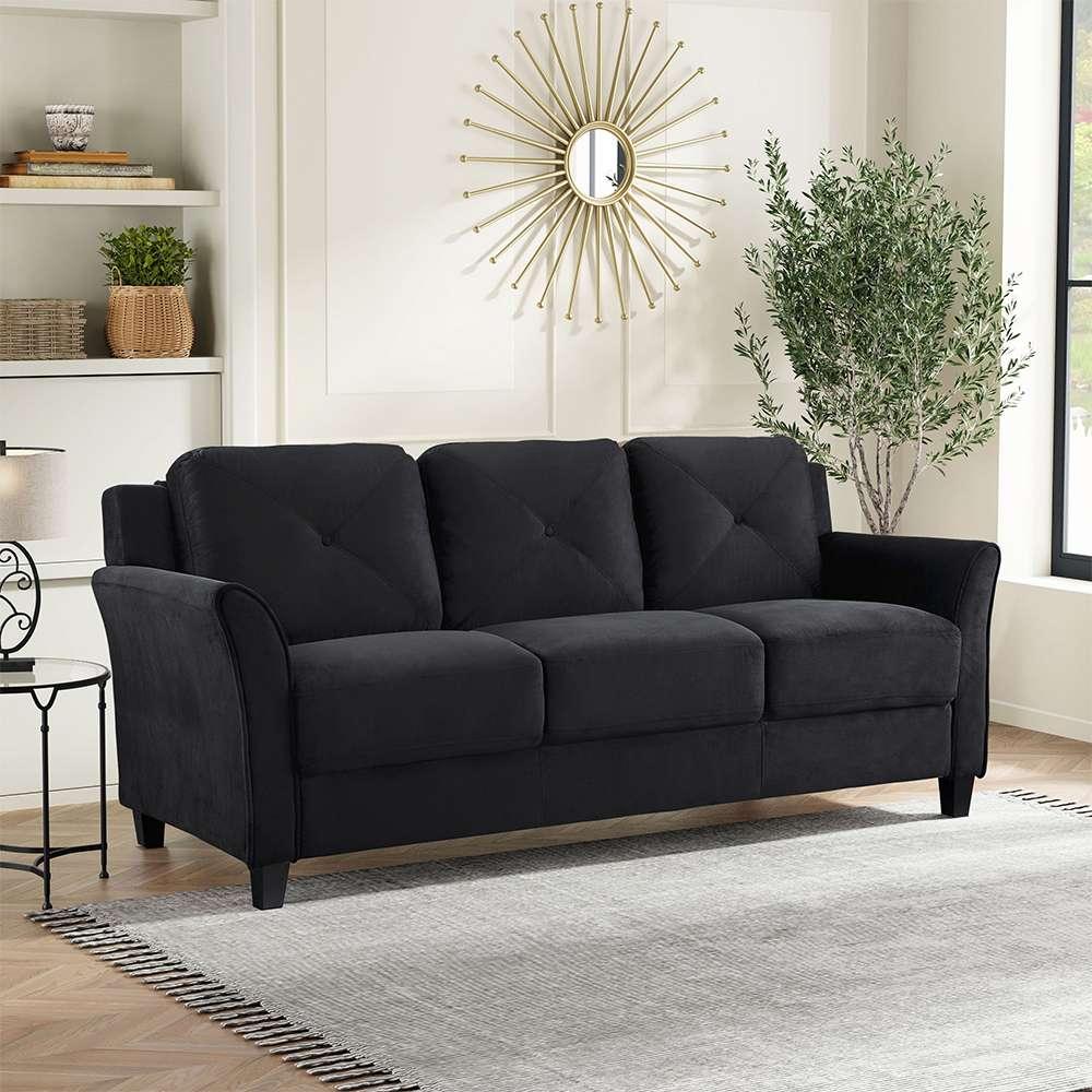 Lifestyle Solutions - Highland Sofa with Curved Arms, Black  - CCHRFKS3M26BKVA veiw 4