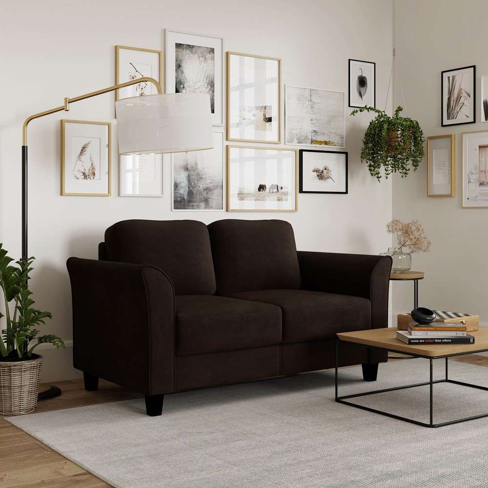 Lifestyle Solutions - Westley Loveseat with Curved Arms, Coffee  - CCWENKS2M26CFVA veiw 4