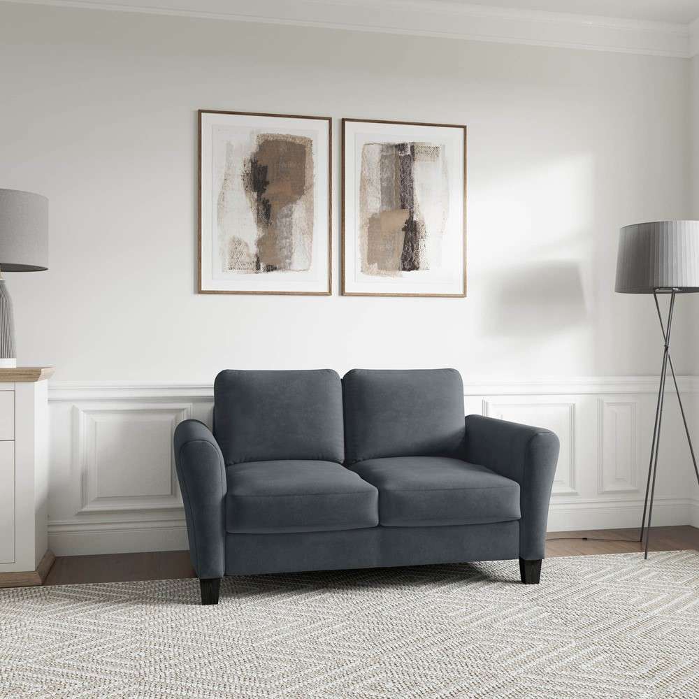 Lifestyle Solutions - Westley Loveseat with Rolled Arms, Dark Grey  - CCWENKS2M26DGRA veiw 4
