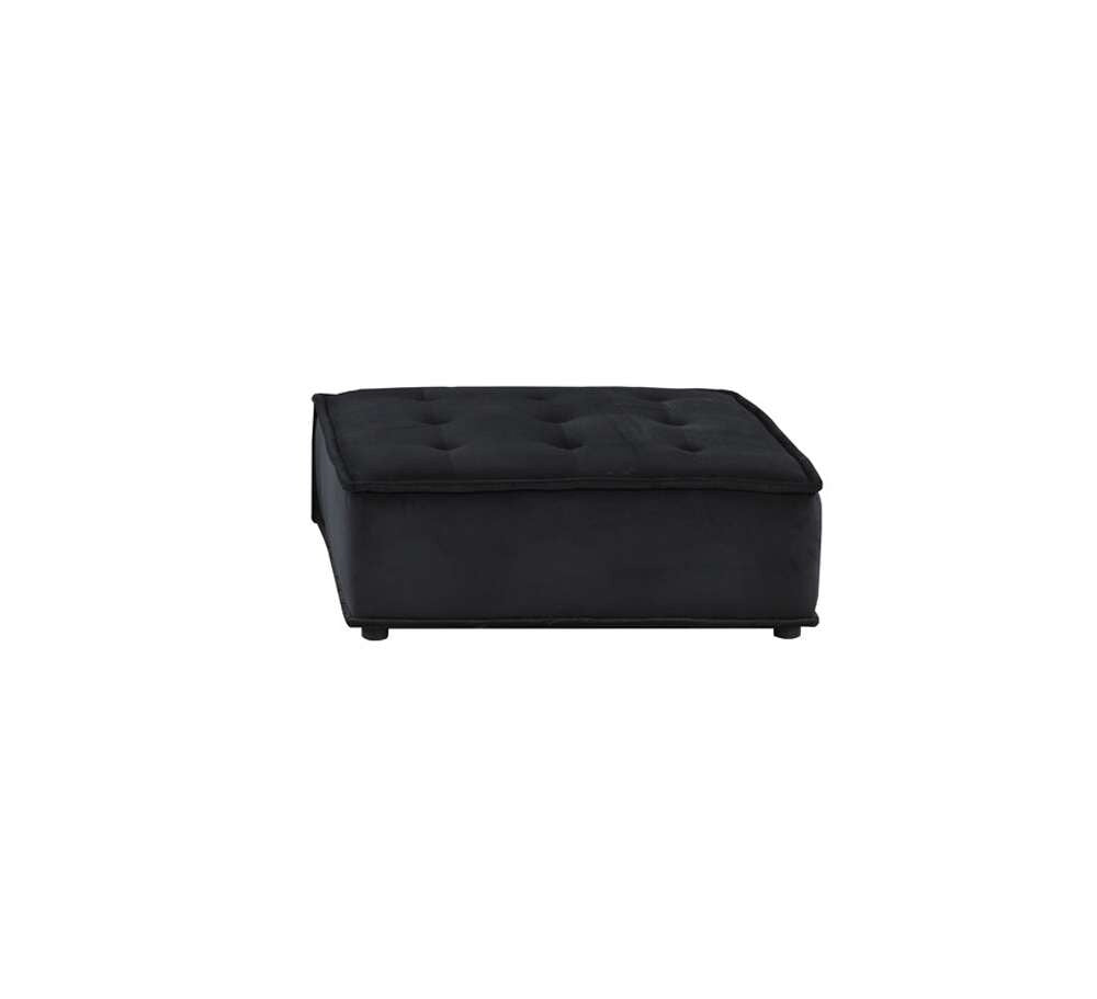 Lilola Home - Anna Black Velvet 3 Pc Sectional Sofa Ottoman - 81402-3 veiw 5