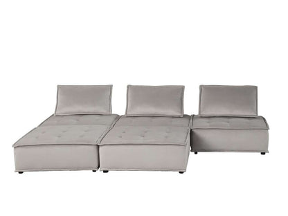 Lilola Home - Anna Light Gray Velvet 5 Pc Sectional Sofa - 81403-5B veiw 8