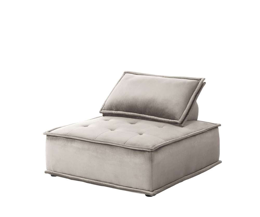 Lilola Home - Anna Light Gray Velvet Armless Lounge Chair - 81403 veiw 2