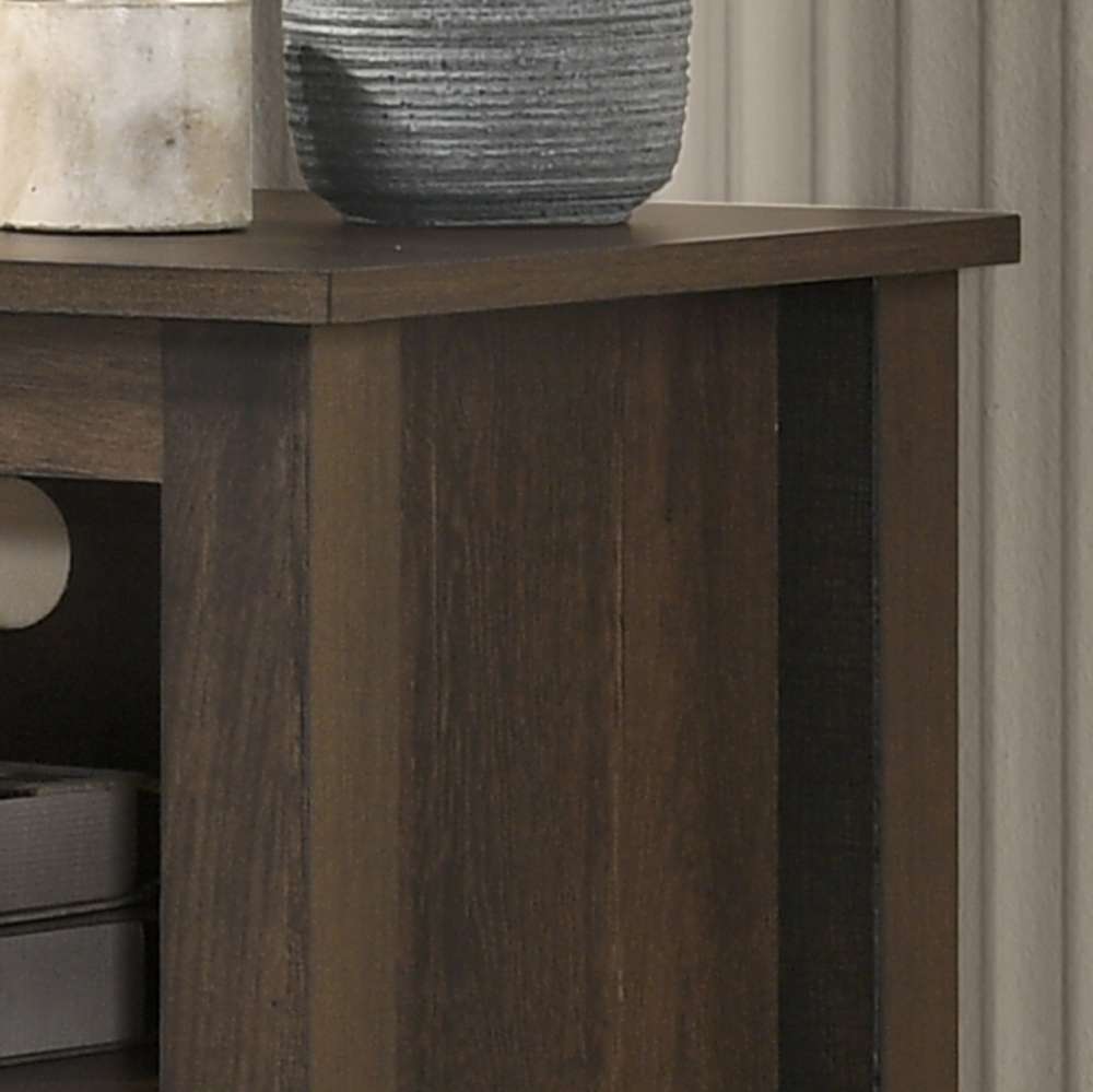 Lilola Home Benito Dark Dusty Brown 70in Wide TV Stand with Open Shelves and Cable Management - 97005 veiw 3