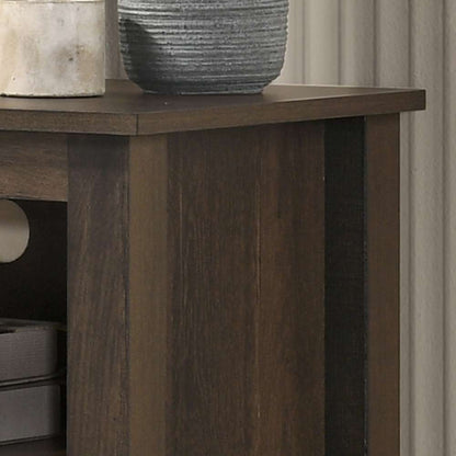 Lilola Home Benito Dark Dusty Brown 70in Wide TV Stand with Open Shelves and Cable Management - 97005 veiw 3