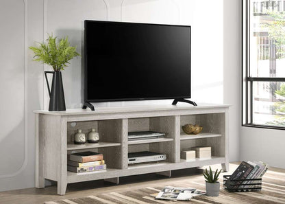 Lilola Home Benito Dusty Gray 70in Wide TV Stand with Open Shelves and Cable Management - 97006 veiw 1