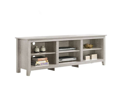 Lilola Home Benito Dusty Gray 70in Wide TV Stand with Open Shelves and Cable Management - 97006 veiw 2