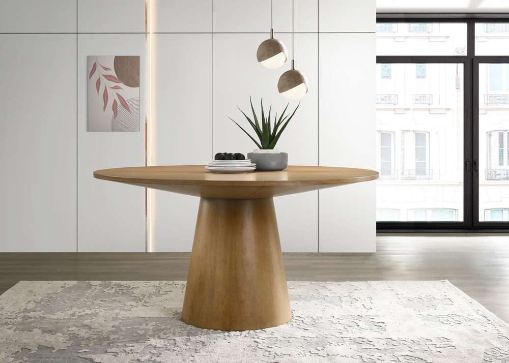 Lilola Home - Jasper Driftwood Finish 59in Wide Contemporary Round Dining Table - 30018 veiw 1