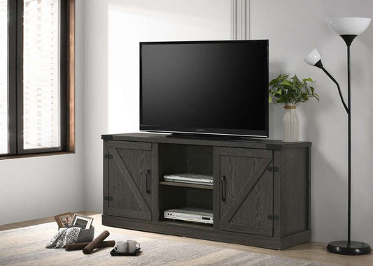 Lilola Home Salma Dark Gray 58in Wide TV Stand with 2 Open Shelves and 2 Cabinets - 97007-lilola veiw 1