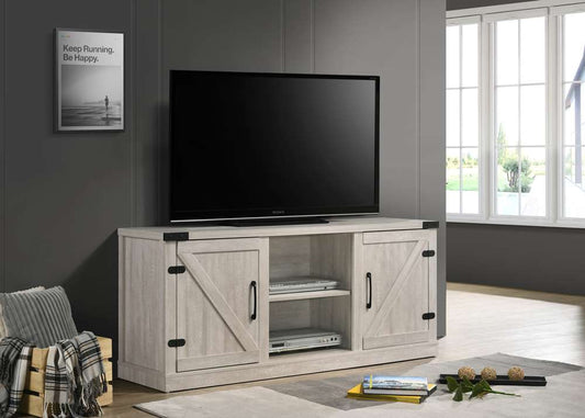 Lilola Home Salma Dusty Gray 58in Wide TV Stand with 2 Open Shelves and 2 Cabinets - 97008 veiw 1