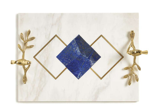 Maitland Smith - Blue Marble Inlay Tray - 8380-25B veiw 1