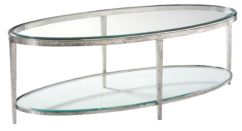 Maitland Smith - Jinx Nickel Oval Cocktail Table - HM1016C veiw 1