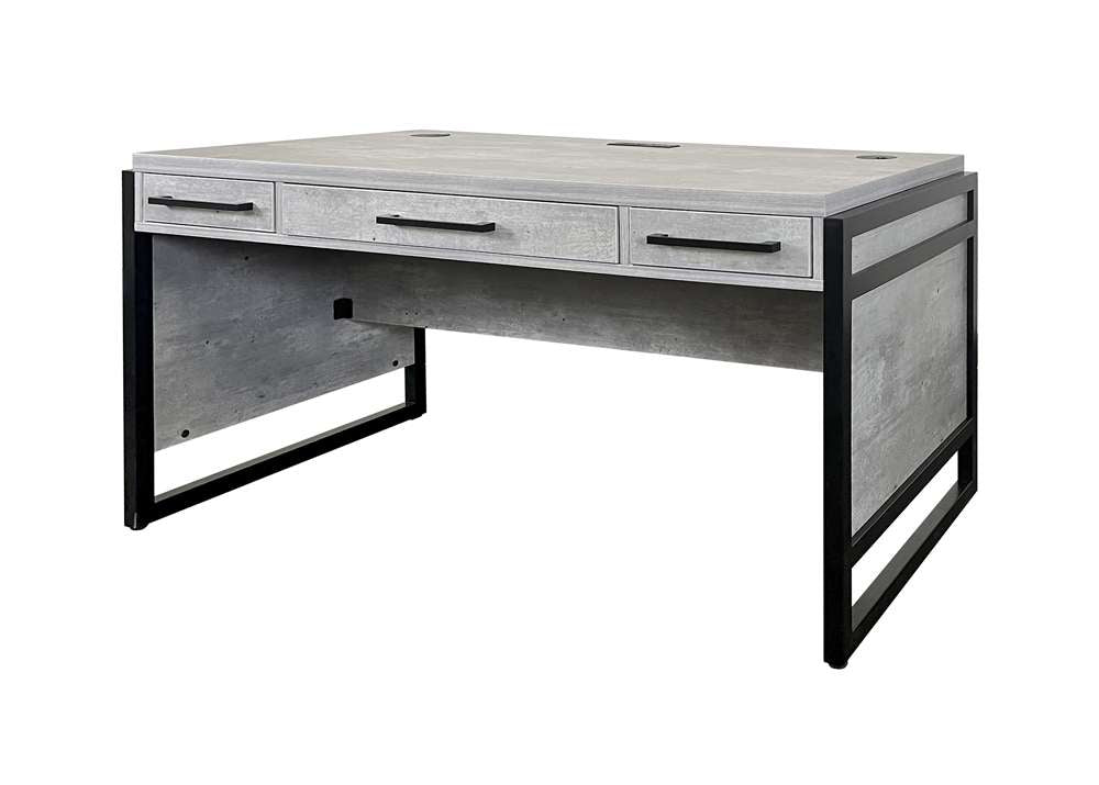 Martin Furniture- Mason- Modern Wood Laminate Office Desk, Writing Table, Desk With Drawers, Concrete Gray -MNC384 veiw 1