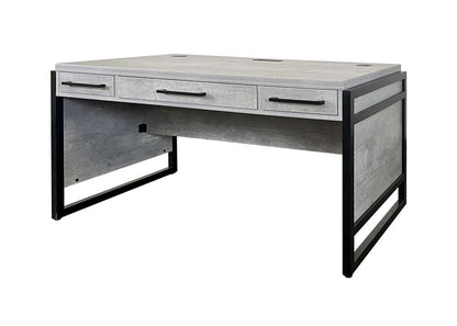 Martin Furniture- Mason- Modern Wood Laminate Office Desk, Writing Table, Desk With Drawers, Concrete Gray -MNC384 veiw 1
