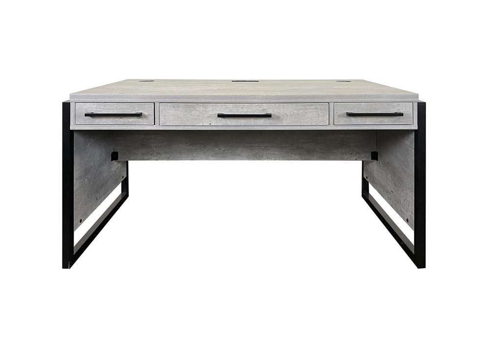 Martin Furniture- Mason- Modern Wood Laminate Office Desk, Writing Table, Desk With Drawers, Concrete Gray -MNC384 veiw 2