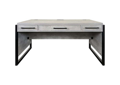 Martin Furniture- Mason- Modern Wood Laminate Office Desk, Writing Table, Desk With Drawers, Concrete Gray -MNC384 veiw 2