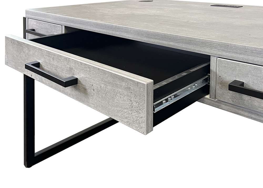 Martin Furniture- Mason- Modern Wood Laminate Office Desk, Writing Table, Desk With Drawers, Concrete Gray -MNC384 veiw 4