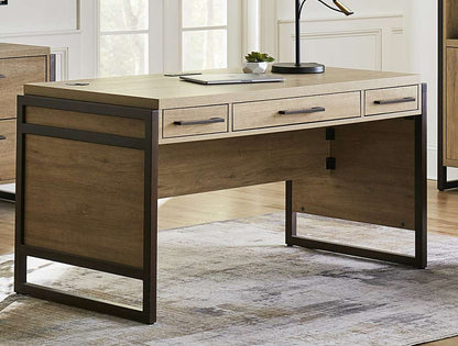 Martin Furniture- Mason- Modern Wood Laminate Office Desk, Writing Table, Desk With Drawers, Light Brown -MNM384 veiw 1