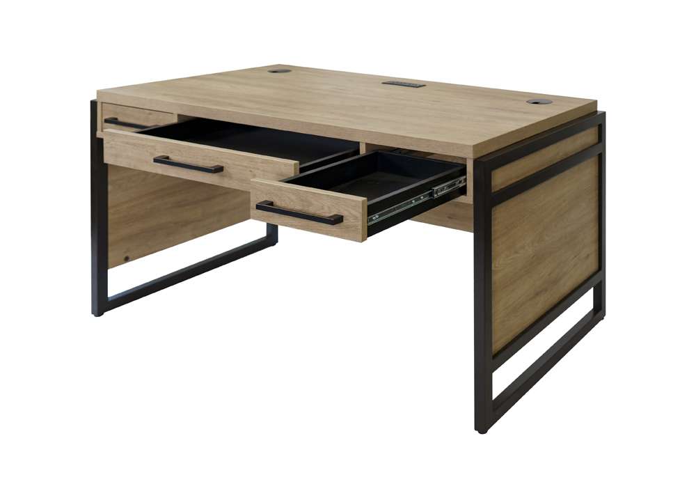 Martin Furniture- Mason- Modern Wood Laminate Office Desk, Writing Table, Desk With Drawers, Light Brown -MNM384 veiw 5