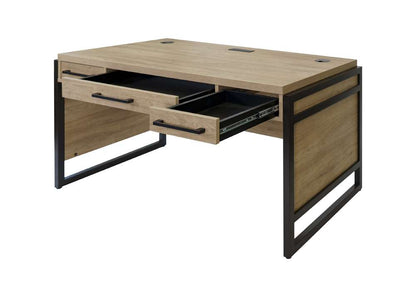 Martin Furniture- Mason- Modern Wood Laminate Office Desk, Writing Table, Desk With Drawers, Light Brown -MNM384 veiw 5