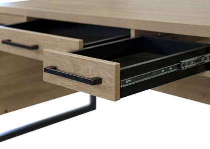 Martin Furniture- Mason- Modern Wood Laminate Office Desk, Writing Table, Desk With Drawers, Light Brown -MNM384 veiw 6