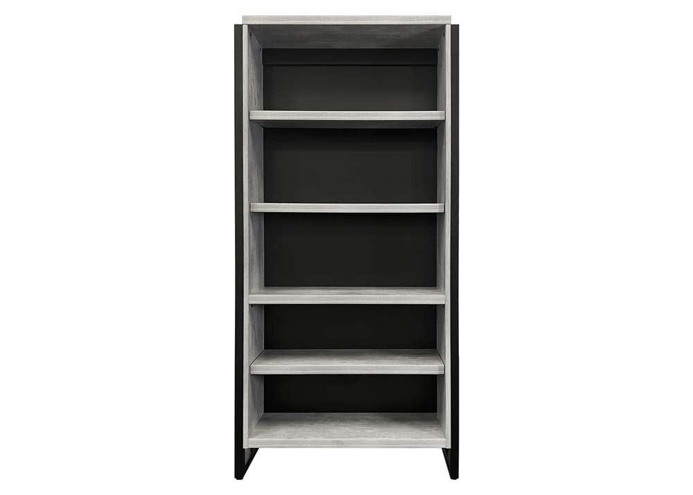 Martin Furniture- Mason- Modern Open Wood Laminate Bookcase, Bookcase Shelves, Office Storage Unit, Fully Assembled, Concrete Gray -MNC3678 veiw 2