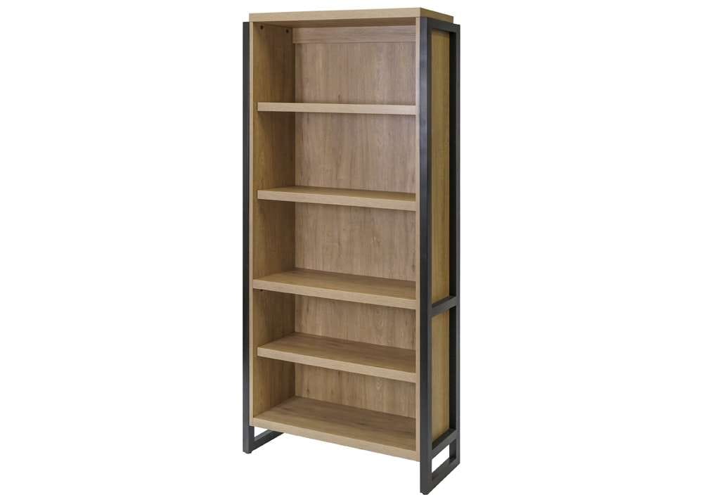 Martin Furniture- Mason- Modern Open Wood Laminate Bookcase, Bookcase Shelves, Office Storage Unit, Fully Assembled, Light Brown -MNM3678 veiw 1