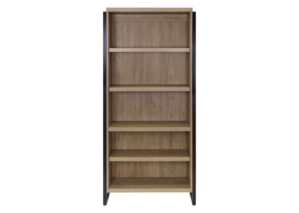 Martin Furniture- Mason- Modern Open Wood Laminate Bookcase, Bookcase Shelves, Office Storage Unit, Fully Assembled, Light Brown -MNM3678 veiw 2