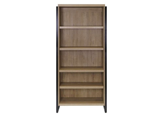 Martin Furniture- Mason- Modern Open Wood Laminate Bookcase, Bookcase Shelves, Office Storage Unit, Fully Assembled, Light Brown -MNM3678 veiw 2