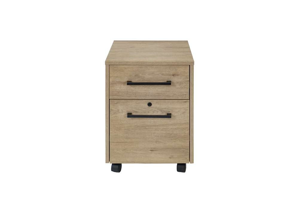 Martin Furniture- Mason- Modern Two Drawer Wood Laminate File Cabinet, Office Storage Drawers, Fully Assembled, Light Brown -MNM202 veiw 2