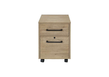 Martin Furniture- Mason- Modern Two Drawer Wood Laminate File Cabinet, Office Storage Drawers, Fully Assembled, Light Brown -MNM202 veiw 2
