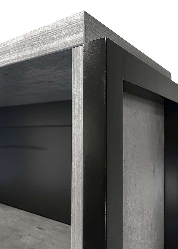 Martin Furniture- Mason- Modern Wood Laminate Bookcase With Doors, Bookcase Shelves, Office Storage Unit, Fully Assembled, Concrete Gray -MNC3678D veiw 3