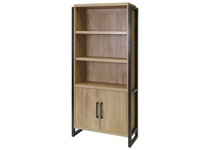 Martin Furniture- Mason- Modern Wood Laminate Bookcase With Doors, Bookcase Shelves, Office Storage Unit, Fully Assembled, Light Brown -MNM3678D veiw 1