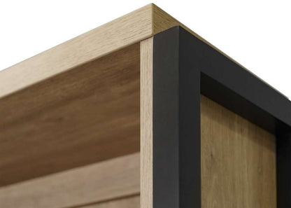 Martin Furniture- Mason- Modern Wood Laminate Bookcase With Doors, Bookcase Shelves, Office Storage Unit, Fully Assembled, Light Brown -MNM3678D veiw 3