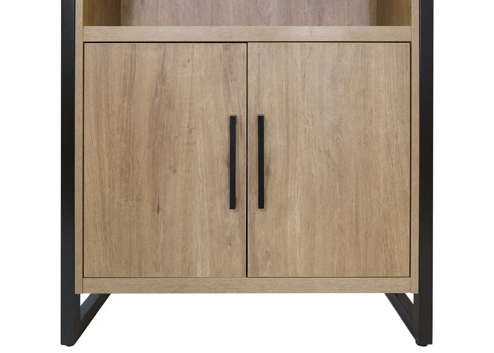 Martin Furniture- Mason- Modern Wood Laminate Bookcase With Doors, Bookcase Shelves, Office Storage Unit, Fully Assembled, Light Brown -MNM3678D veiw 5