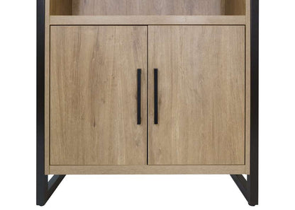 Martin Furniture- Mason- Modern Wood Laminate Bookcase With Doors, Bookcase Shelves, Office Storage Unit, Fully Assembled, Light Brown -MNM3678D veiw 5