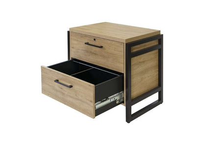 Martin Furniture- Mason- Modern Wood Laminate Lateral File Drawer, Office Storage, Locking File Cabinet, Fully Assembled, Light Brown -MNM450 veiw 4