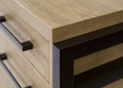 Martin Furniture- Mason- Modern Wood Laminate Office Desk, Office Table, Credenza With Drawers, Fully Assembled, Light Brown -MNM689 veiw 5