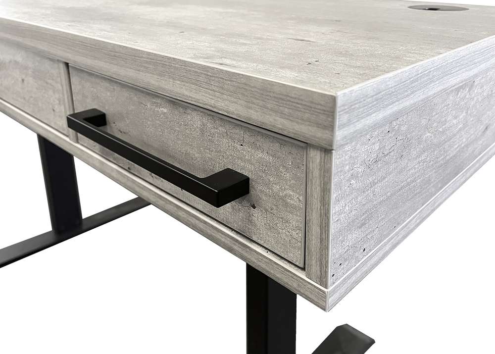 Martin Furniture- Mason- Modern Wood Laminate Office Electronic Sit/Stand Desk, Writing Table, Adjustable Desk With Drawers, Concrete Gray -MNC384T-KIT veiw 3