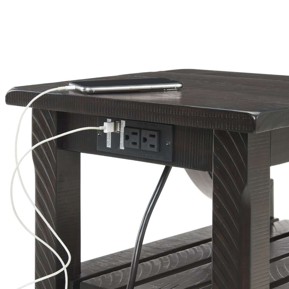 Martin Svensson Home -  Barn Door Chairside Table with Power, Espresso - 890278 veiw 4